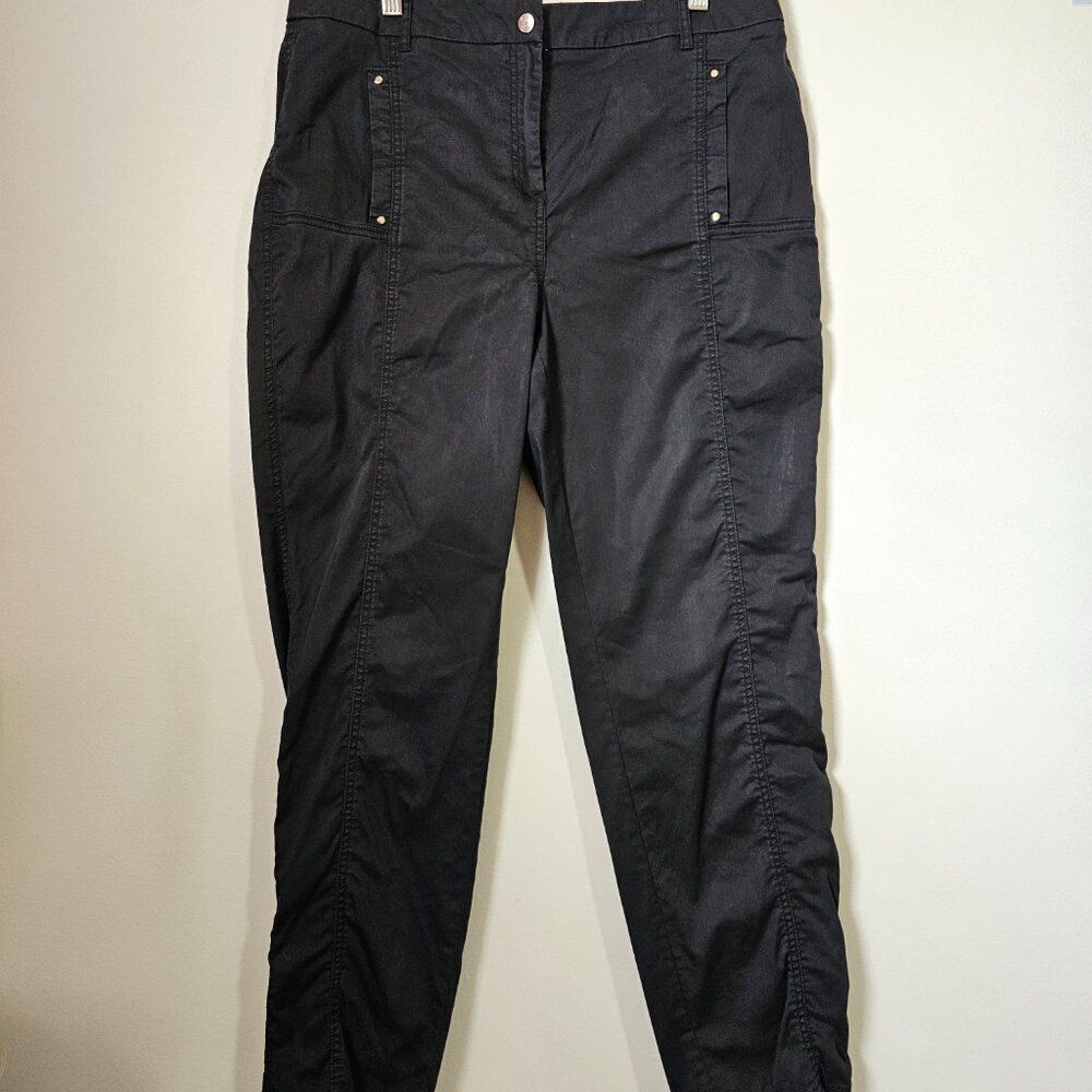 EUC CHICO'S ANKLE CUFFED SOFT PANTS BLACK SIZE 2 / WOMENS LARGE / 12